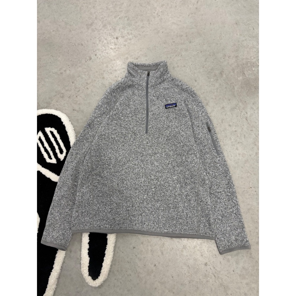Patagonia Better Sweater 1/4 Zip Pullover Grey Heather Fleece Womens Large